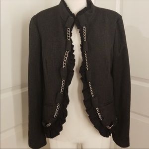 Kenzie dark gray & black blazer w//chain